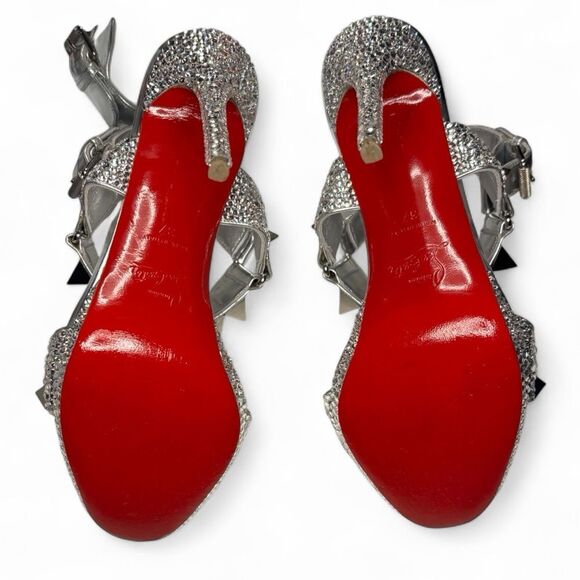 Christian Louboutin Miziggoo Strass Studded Sandal Heels 37 - Picture 14 of 16